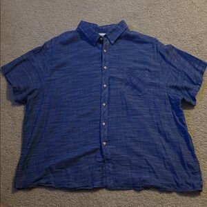 Casual Blue Button-Down Shirt for Men